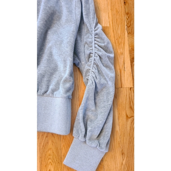 Sweaty Betty Retake Velour Pullover Sweatshirt Grey Marl Size 8 - Picture 4 of 12